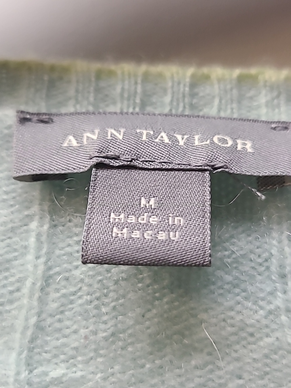 Ann Taylor Light Mint Green Cable Knit Cardigan - Picture 2 of 6